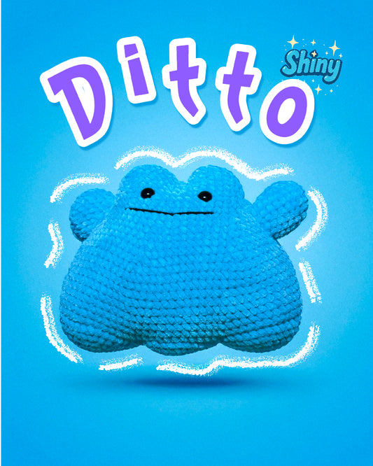 💙 Shiny Ditto Crochet Plush (Large)